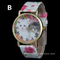 New Fashion Girls Flower Leather Cartoon Quartz Watch